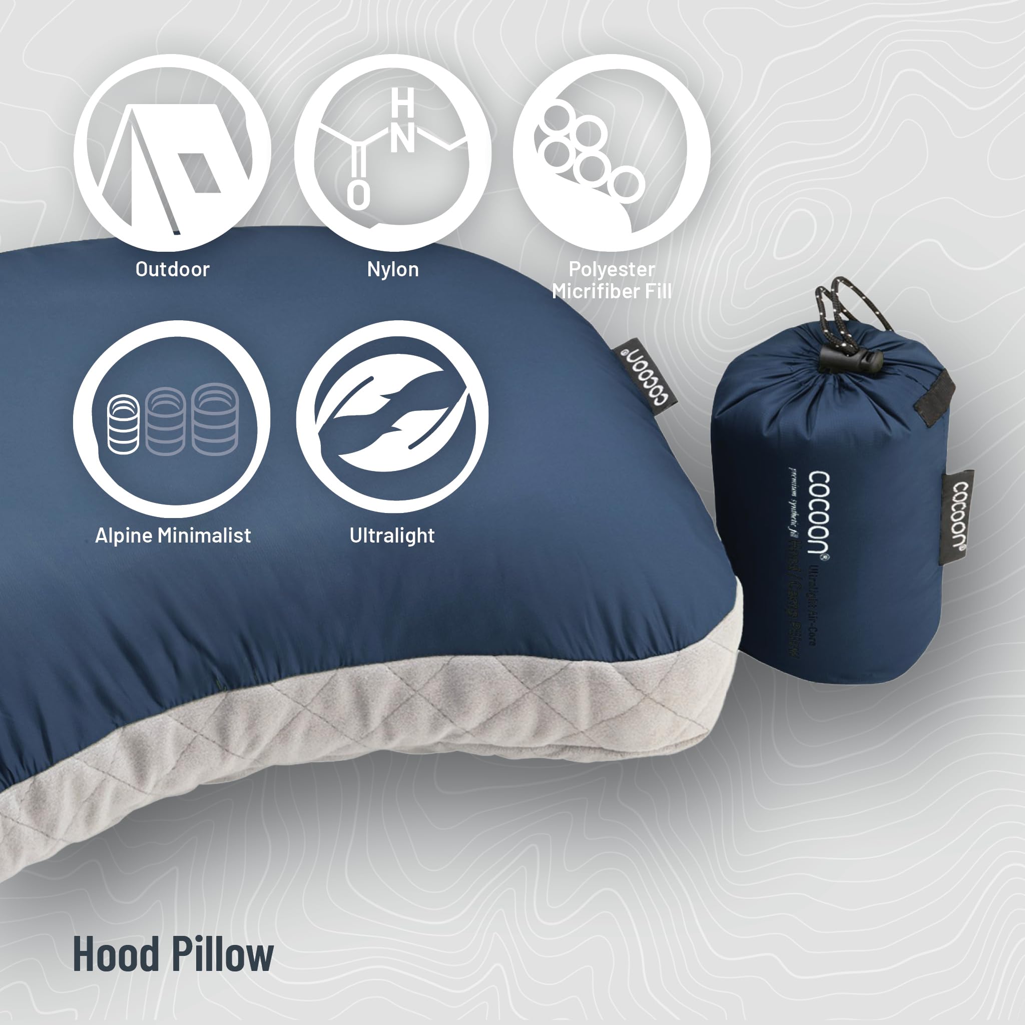 Cocoon Air Core Hood/Camp Pillow, Wasabi/Grey