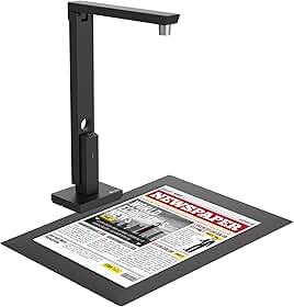 CZUR Scanner portátil de documentos Lens800 Pro, câmera de documentos de 8 MP, tamanho de captura A4, velocidades de digitalização rápida de 1 página, fácil de usar, scanner de viagem alimentado por USB, para Mac e Windows