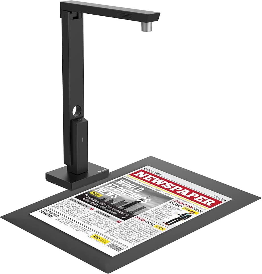 CZUR Scanner portátil de documentos Lens800 Pro, câmera de documentos de 8 MP, tamanho de captura A4, velocidades de digitalização rápida de 1 página, fácil de usar, scanner de viagem alimentado por USB, para Mac e Windows