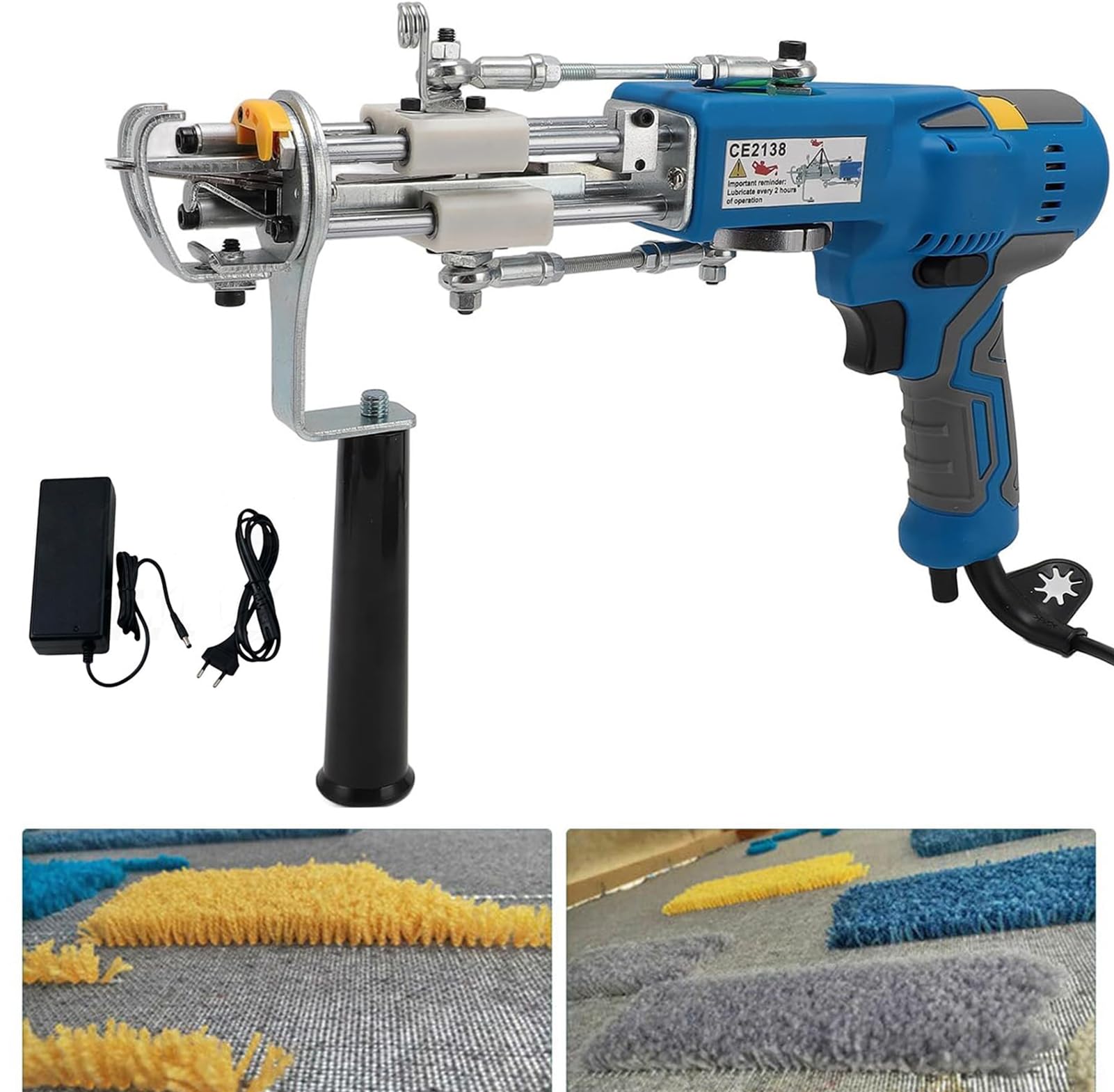 Kit de pistolet à touffetage électrique avec moteur sans balais – Aiguille haute vitesse pour la fabrication de tapis et les projets de décoration d'intérieur