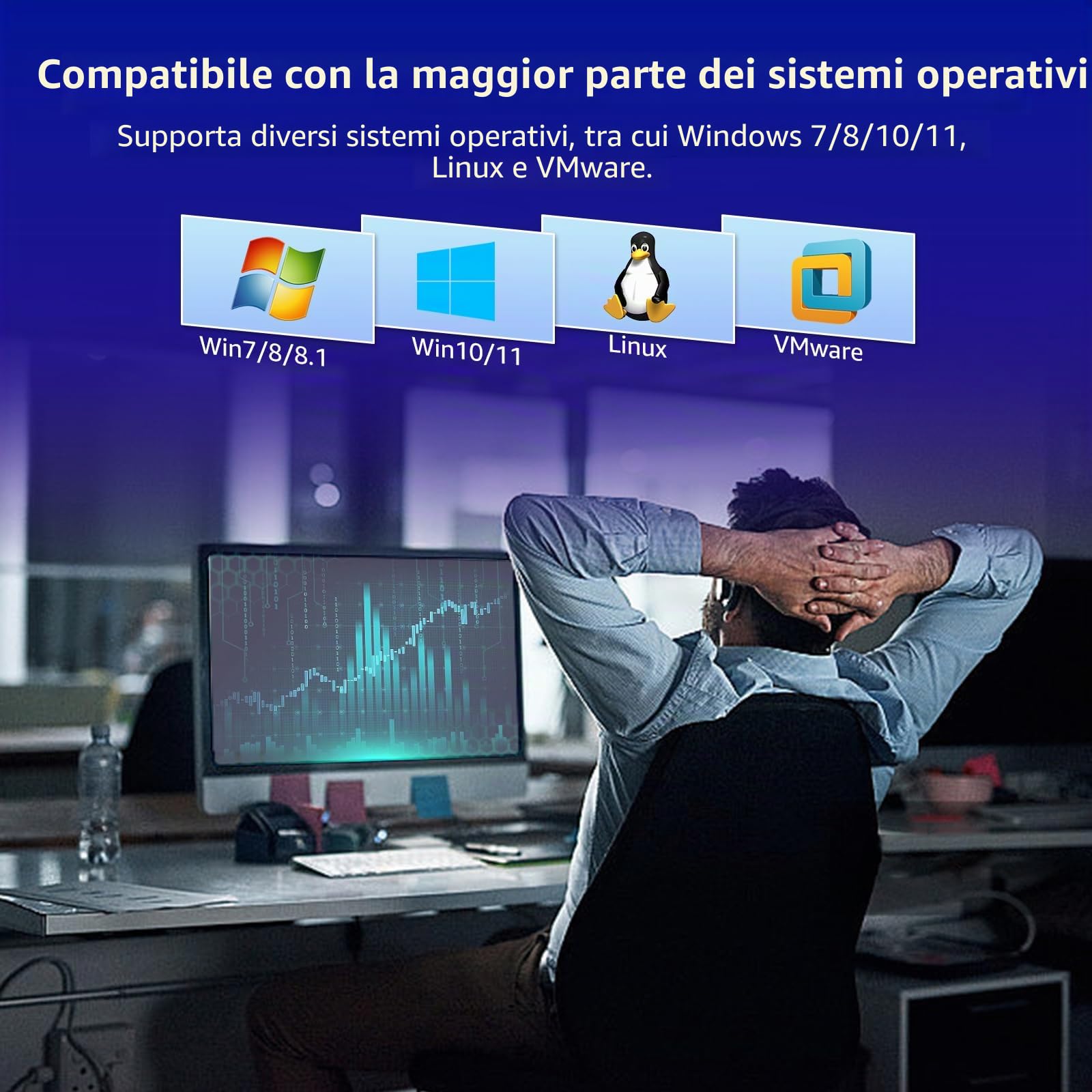 VIMIN Scheda di Rete PCI-E 10G con 10Gbps RJ45 Ports, Controller X540-T1, Scheda Adattatore Ethernet 10Gb Compatibile con PCI Express X8, X16, Supporta Windows/Windows Server/Linux/VMware