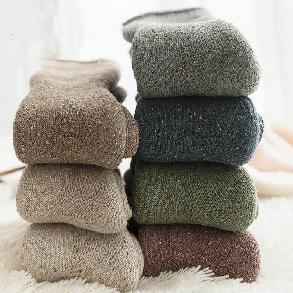 Calzini da Donna - 6 Paia di Calzini da Neve Extra Spessi, Calzini in Cotone Peluche Solido, Calzini Termici da Esterno per Interni alla Moda Invernale, Calzini da Pavimento per La C