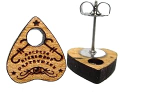Spirit Board Planchette Wood Stud Earrings