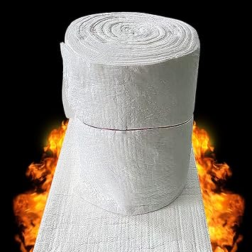Ceramic Fiber Blanket, Fire Insulation High Temperature 1260F, Suitable for Wood Stove, Pizza Oven, Kiln, Forge, Fireplace, Etc. Color 0.61x3.6m 50mm