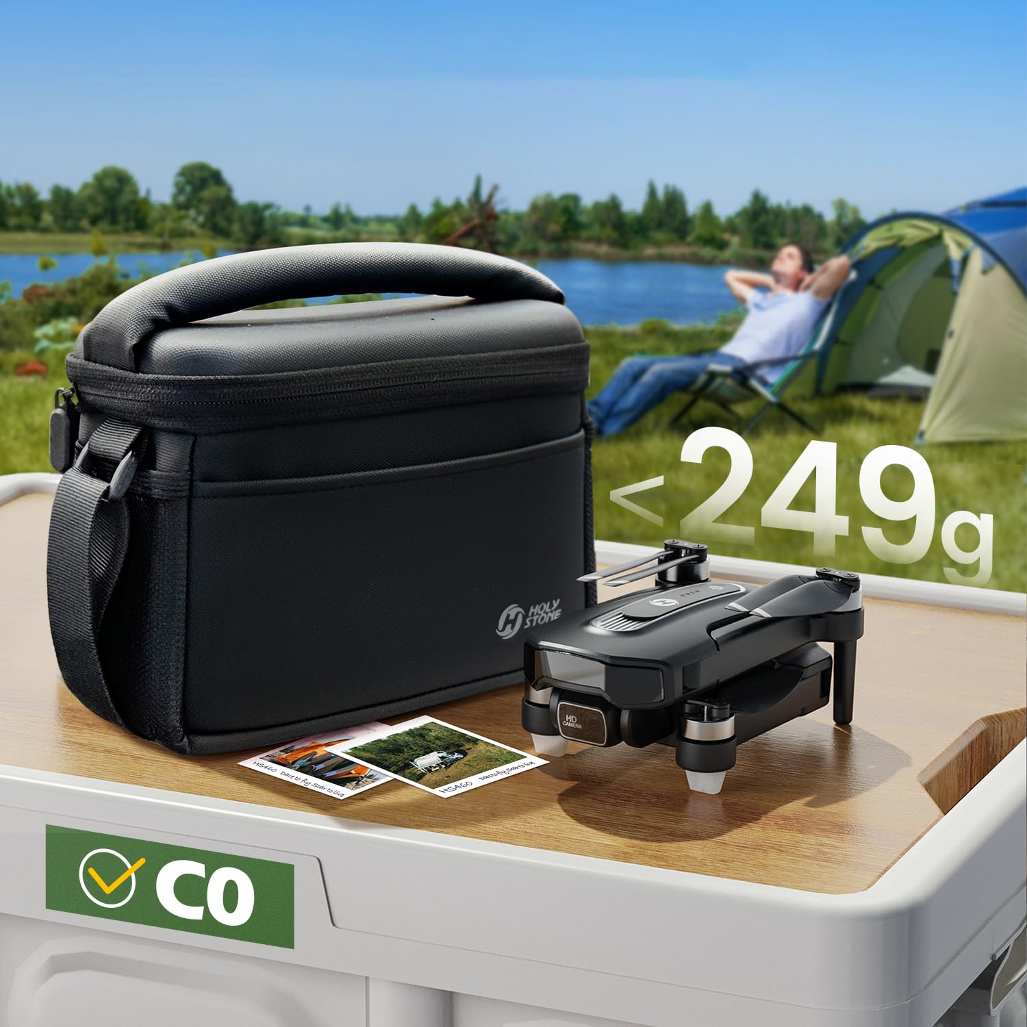 Holy Stone HS460 GPS Drohne mit 4K Kamera für Anfänger& Erwachsene | 52 Min. Flugzeit, Bürstenloser Motor, Follow Me & Rückkehr, 5G FPV Übertragung, Faltbar, Unter 249g