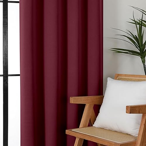 Miniatura 70 de OWENIE Sally Ever Green Cortinas Opacas para Dormitorio Sala de Estar 63 Pulgadas de Largo Juego de 2 Paneles, Aislamiento Térmico Ahorro de Energía