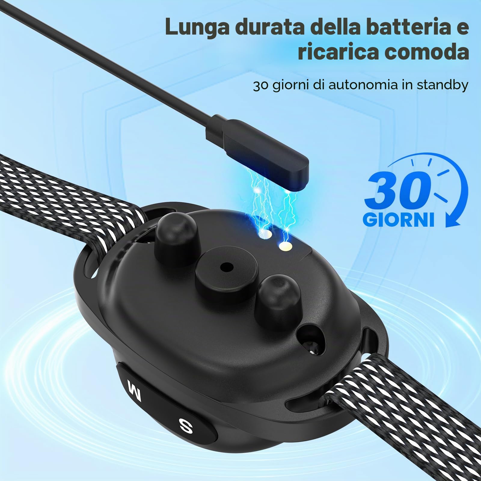Collare Anti Abbaiare Cane,Collare Antiabbaio per Cani 3 modalità suono/vibrazione/combinato,Impermeabile IP67,5 sensibilità,Rilevamento di abbaiare intelligente regolabile per piccolo