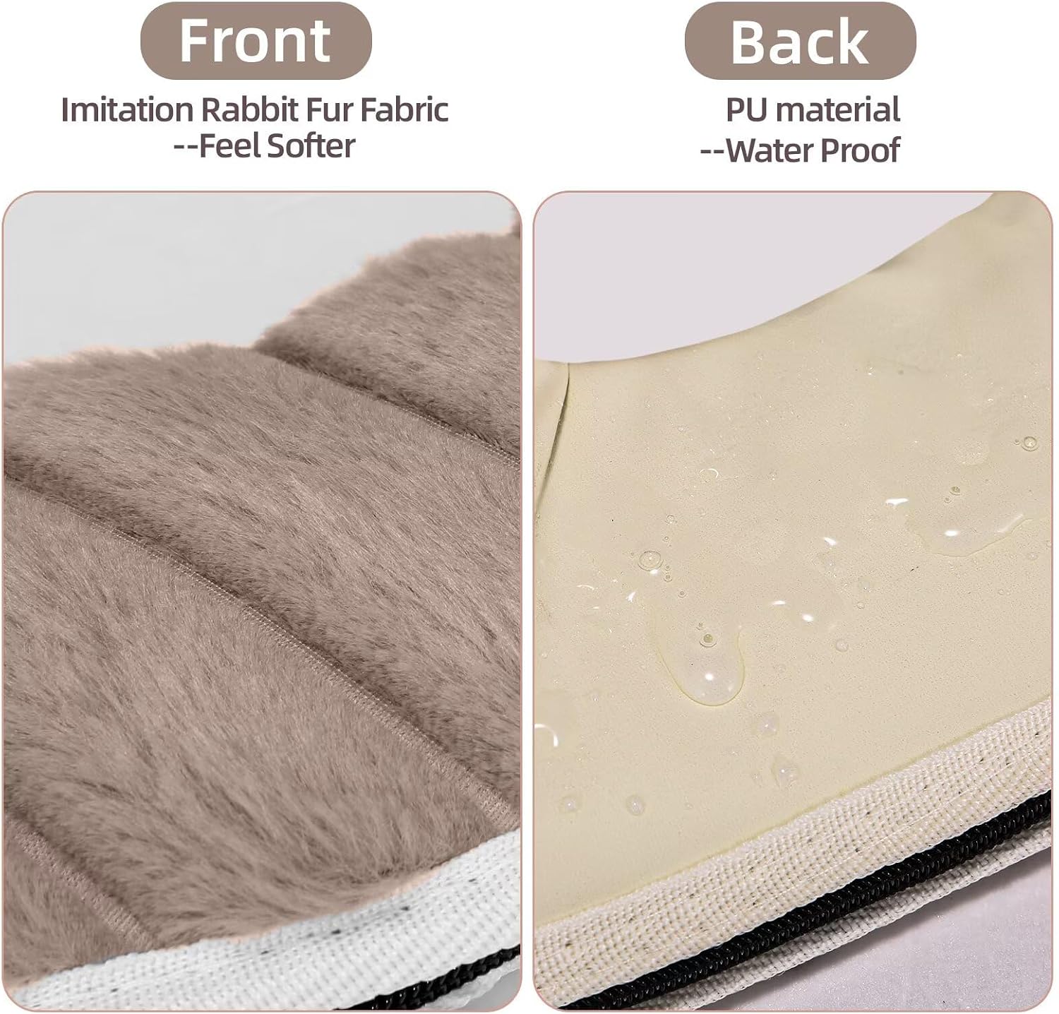 Heated Toilet Seat Cover,USB Powered Toilet Seat Warmer with Charger,5-Speed Adjustable Temperature and Timing Function,Levels Toilet Seat Cover with Soft Plush Fabric,Easy To Clean (Khaki) image 4