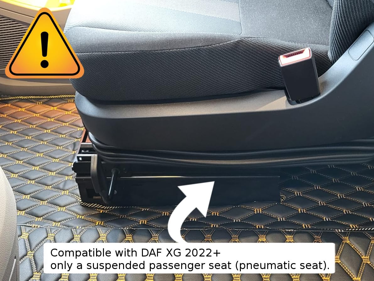 Dywaniki do samochodu ciężarowego pasują do DAF XG 2022+ mata pod stopy (materiał czarny, nici beżowe)