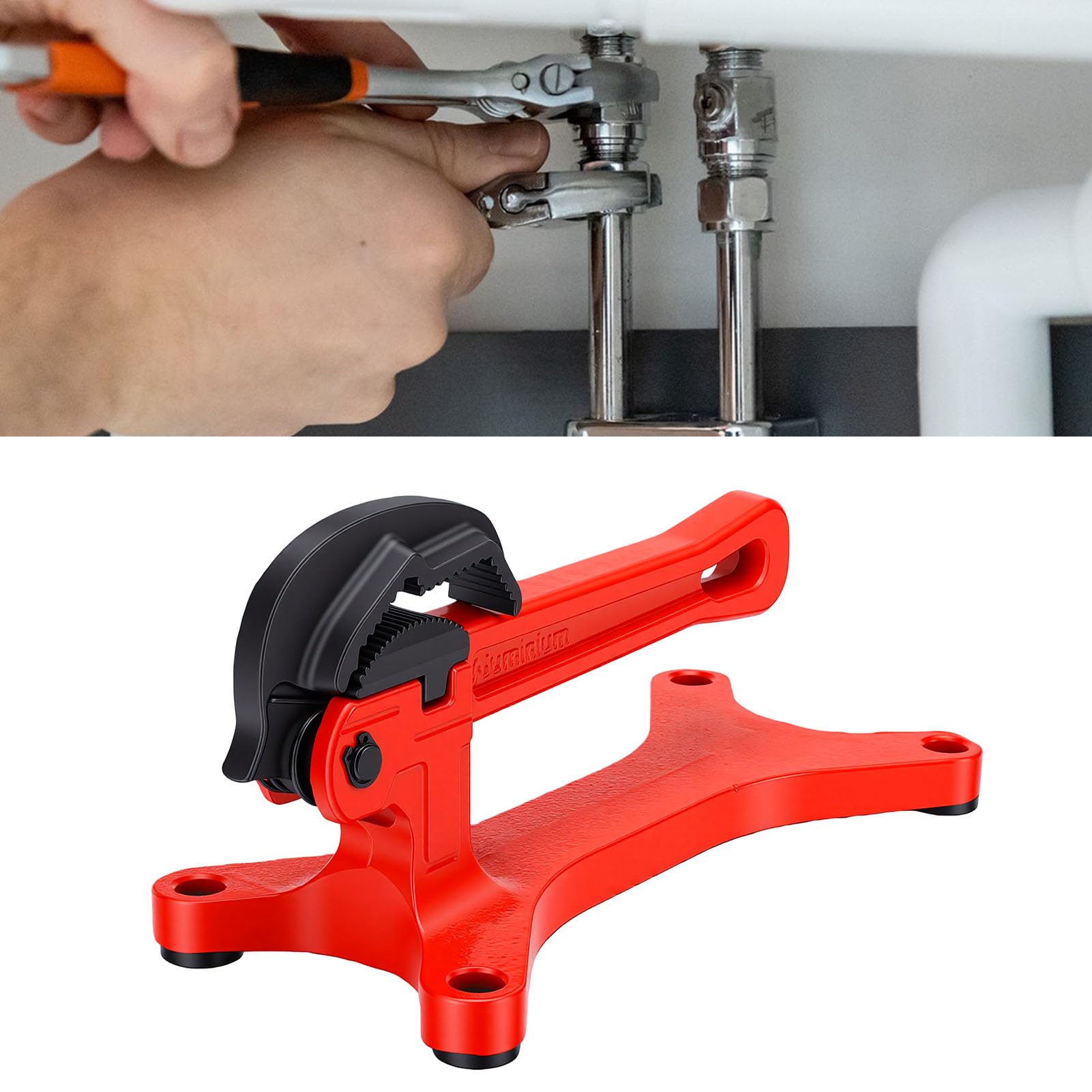 Ausla Przenośny Magnetyczny Klucz Do Rur, Imadło Do Rur Stalowych z Regulowanym Uchwytem i podstawą magnetyczną, Obsługa jedną ręką Naprawy Instalacji Hydraulicznych Projekty DIY Użytku na Stole