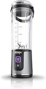 Ninja Blast — Mixeur portable sans fil 18 oz, USB‑C rechargeable, sans BPA, couvercle étanche (noir)
