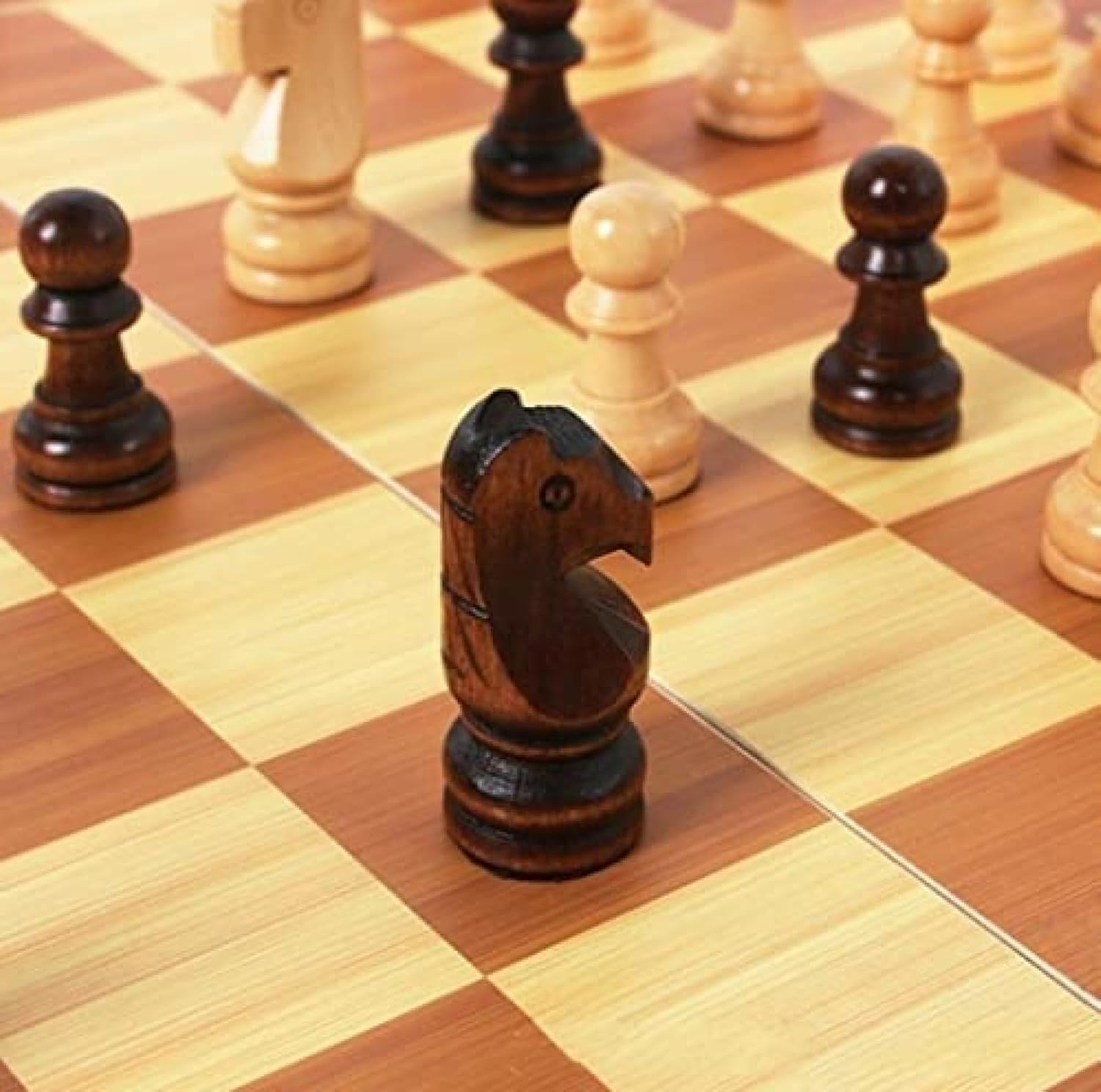 Set di Scacchiera, Set di Scacchi, Scacchiera Pieghevole in Legno, Gioco da Tavolo 3 in 1 per Adulti E Bambini, 11.4 * 11.4inch