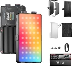 PHOTOOLEX X2077 RGB Video Light Panel, Portable LED Camera Light, 10000mAh