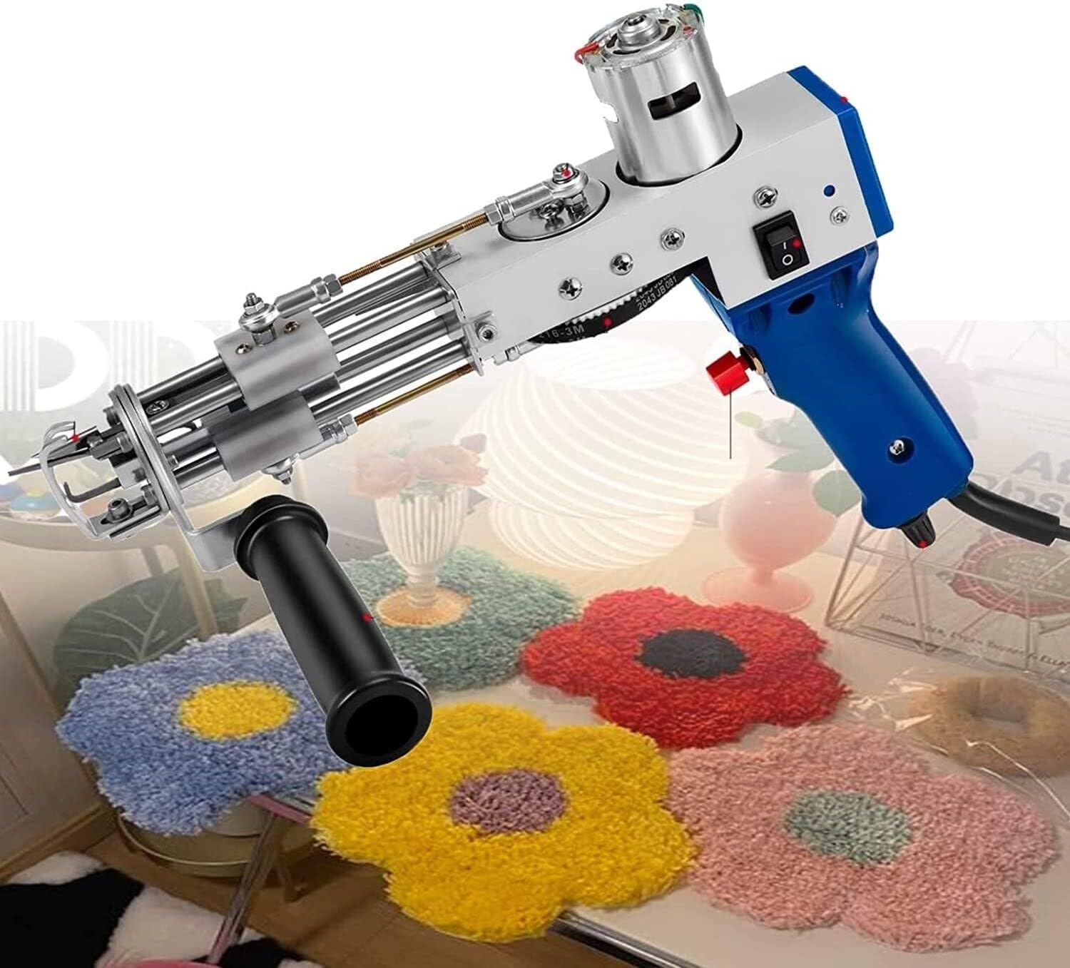 Electric Carpet Weaving Gun, 2 in 1 Electric Carpet Tufting Gun, Flocking Knitting Rug Gun, Electric Carpet Weaving Gun for Professionals and Beginners (Color : 110v)