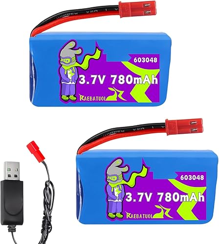 Baterías Lipo de 3.7 V 780 mAh 603048 25C para drones V686 V626 V636 Q222, algún tipo de barco RC, coche de velocidad de control remoto, avión de