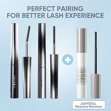 JUDYDOLL Defined lash Kit-Gentle Remover for Waterproof Eye Makeup | #01BLACK IRON MASCARA + Mascara Remover