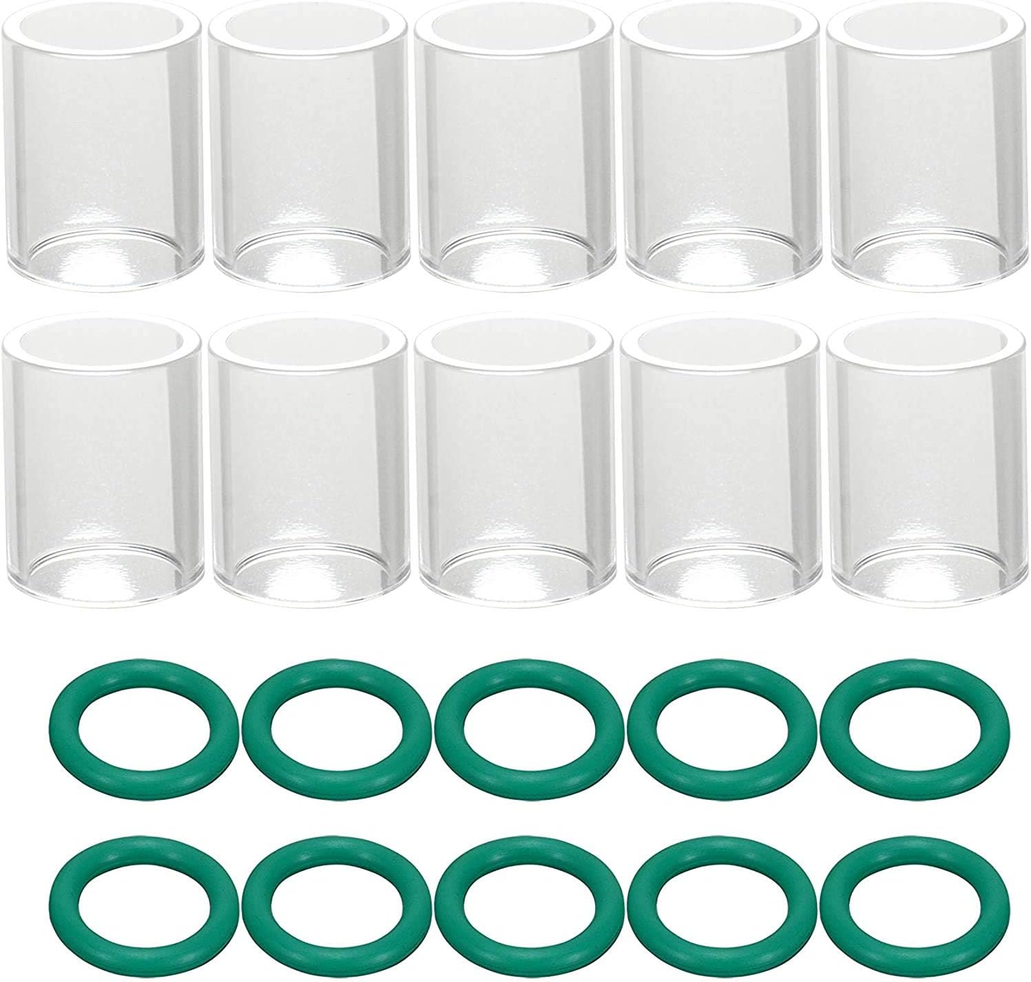 RIVERWELD TIG Glass Cups Clear Quartz Nozzle #10 5/8" & 16.0mm 10pcs | for SR WP 9 17 18 20 25 26 TIG Welding Torch