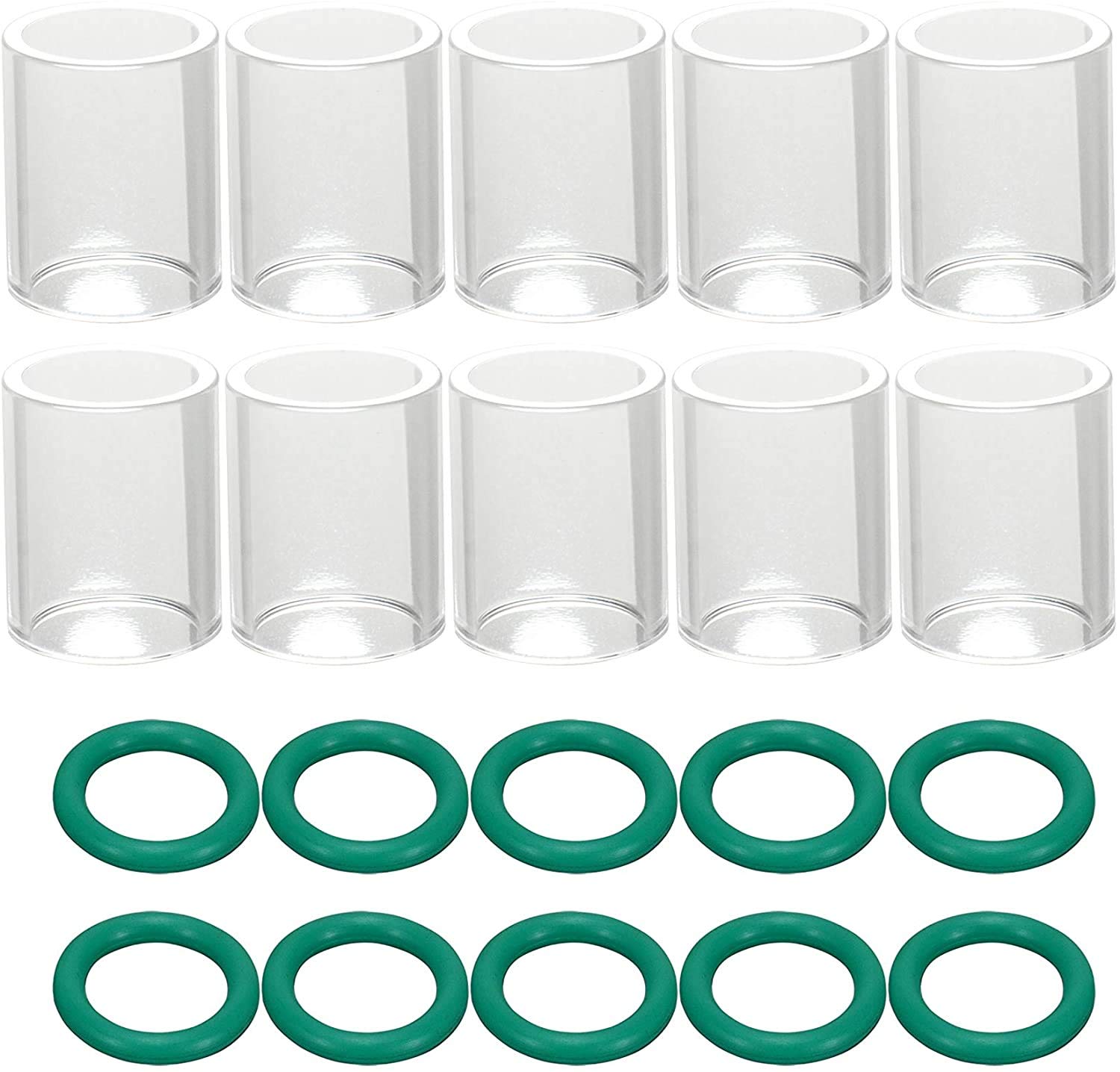 RIVERWELD TIG Glass Cups Clear Quartz Nozzle #10 16.0mm Orifice for SR WP 9 17 18 20 25 26 TIG Welding Torch 20pcs