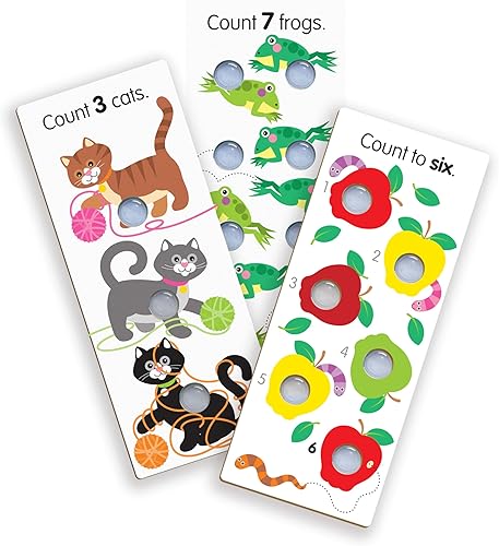 Miniatura 4 de Melissa & Doug Poke-A-Dot Tarjetas de aprendizaje de números jumbo  13 tarjetas de números de doble cara, formas y colores con botones para hacer