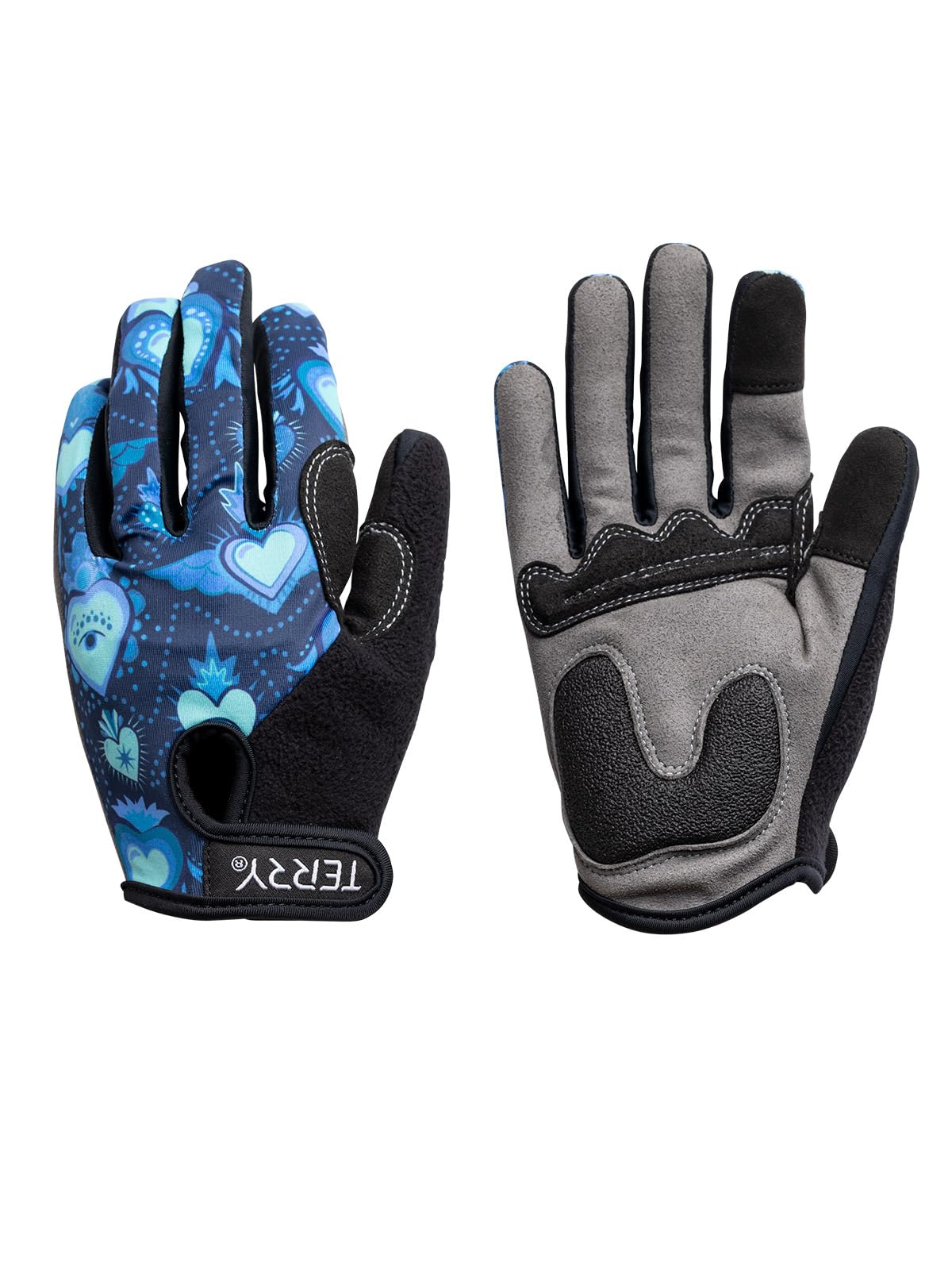 Terry Full Finger T-Gloves for Women, Full Coverage Gel Padded Mesh Comfort, Touch Screen Compatible MTB Cycling Gloves - Milagro Noche, Medium