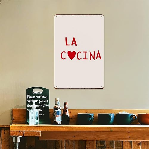 Miniatura 4 de XIAJVS La Cocina Print Retro Aluminum Metal Signs Wall Decoration 8X12 Inches for Kitchen Bar Room Bedroom Bathroom Decor Posters