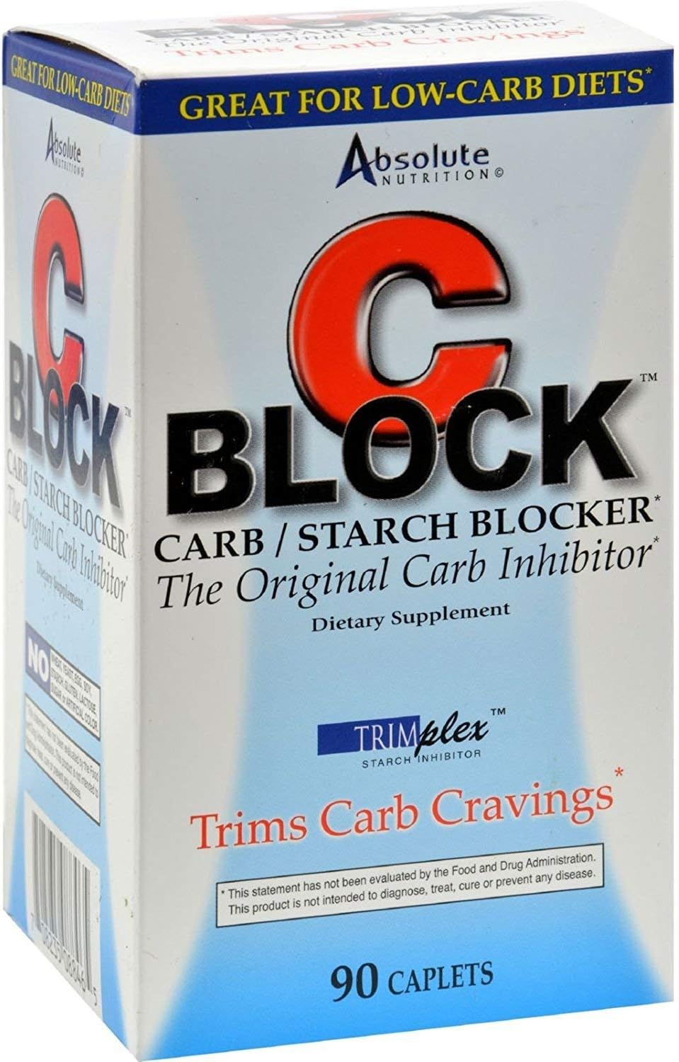 Absolute NutritionCBlock Carb/Starch Blocker, 90 Caplets, (Pack of 2)