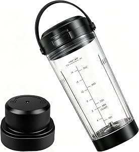 Portable Blender Replacement Cup, 18oz with 2-Piece Safety Lid (Leak-Proof Cap & Blade Guard), BPA-Free, for Personal Smoothie Blenders