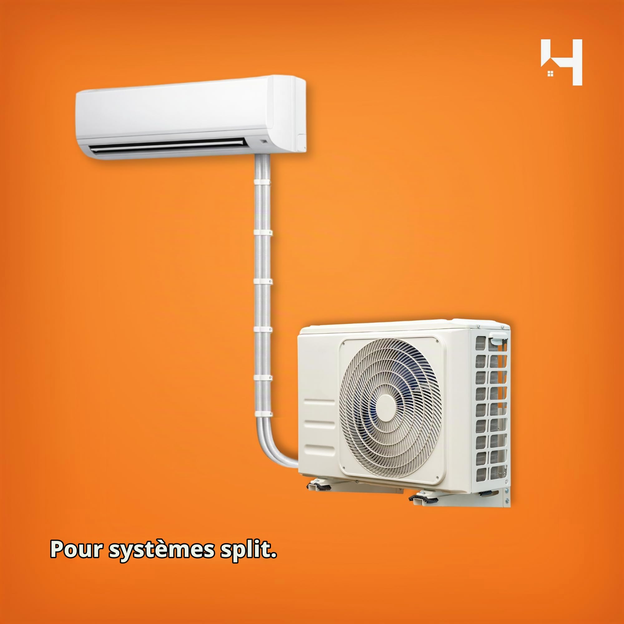 HausHeld® Liaison frigorifique 1/4" x 3/8" sans dudgeonnage – 7 m | Cuivre CU-DHP 99,9 %, isolation PE BL-s1,d0, sans dudgeonnage ni écrous, à préparer sur mesure