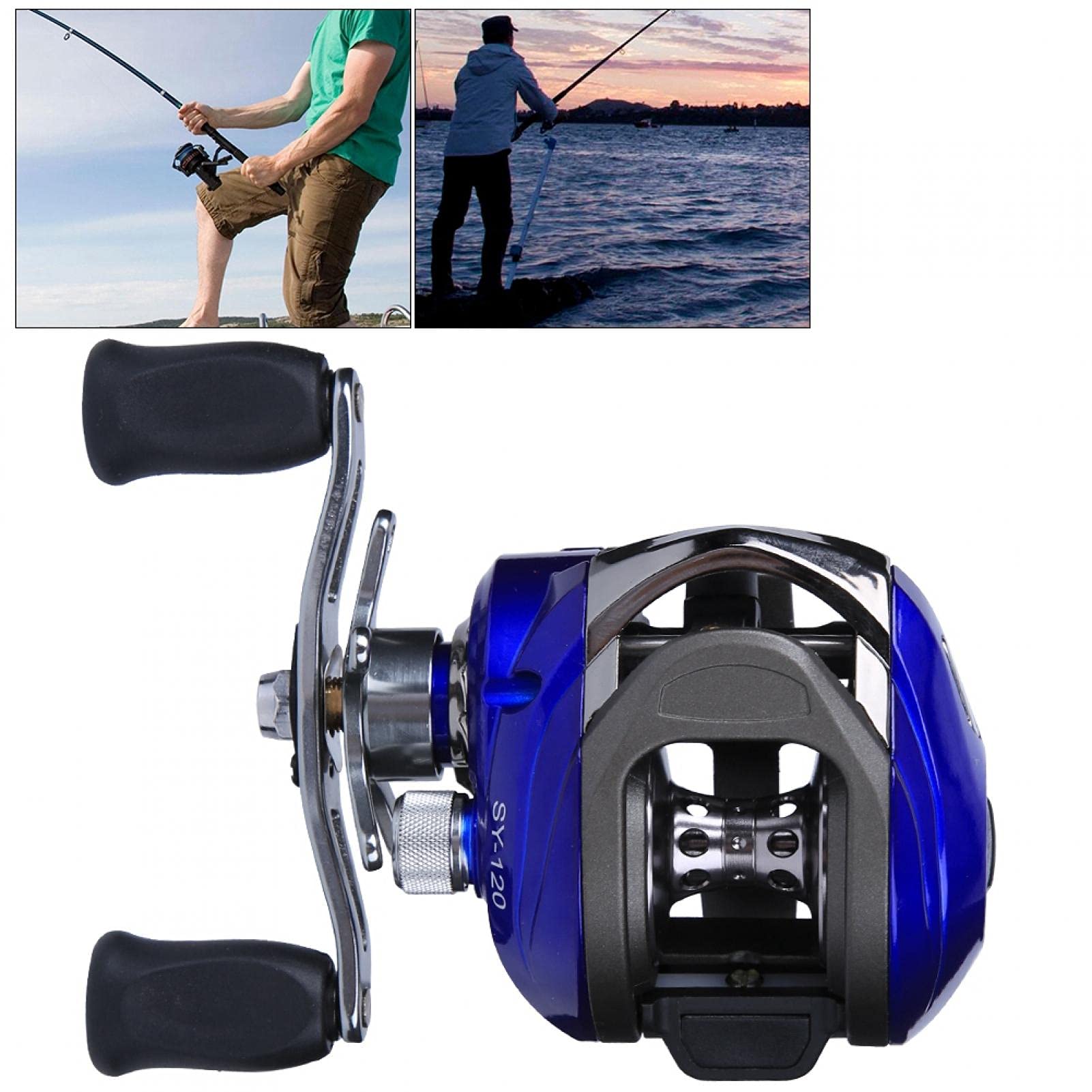 Carrete de Pesca Peso Ligero Duradero Alta Velocidad Baitcasting Carrete de Pesca 14 Ejes Carrete de fundición Fuerza magnética Freno Aparejo de Rueda de Pesca(Mano Izquierda)