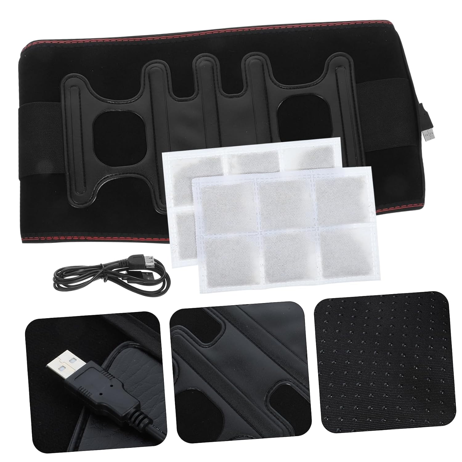 USB Heated Warm Waist Belt for Lower Back Support Adjustable Size Unisex for Sports and Everyday Use