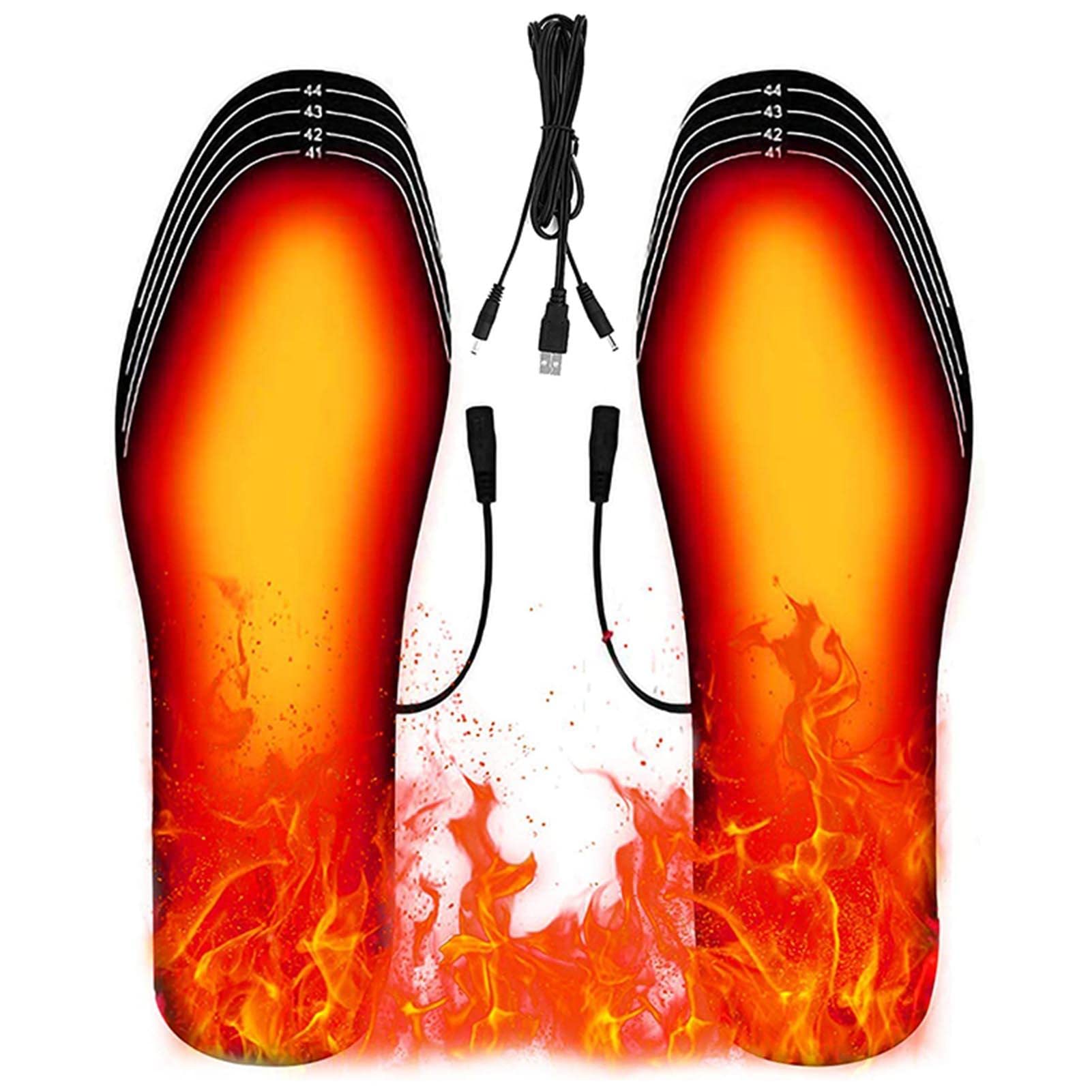 Semelles chauffantes USB - Semelles chauffantes électriques - Semelles Thermiques - Chaussettes chauffantes pour Chaussures de Ski d'hiver, Marche