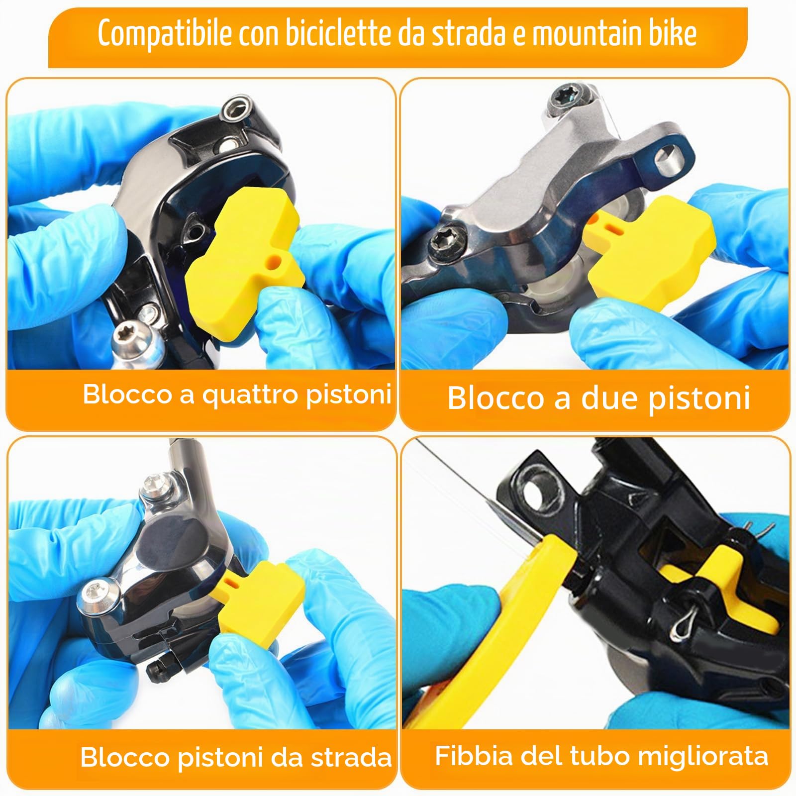 Kit Spurgo Freni per Shimano, TEKTRO, MAGURA, 180ML Olio Minerale Universale Kit Spurgo Freni MTB, Kit Idraulico Di Dissanguamento Del Freno A Disco Del Fluido Della Bicicletta