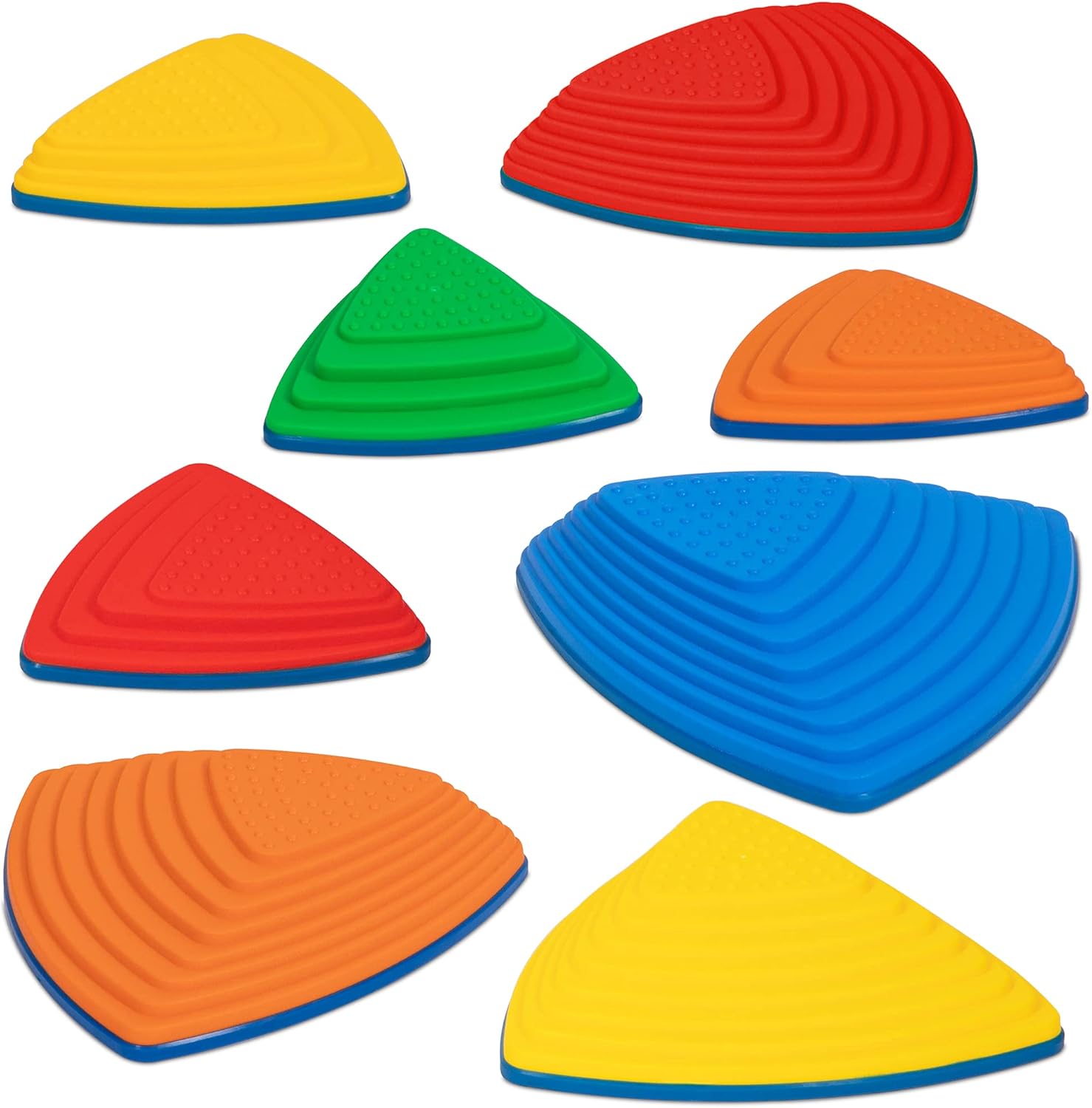 SUNNY & FUN 8pc Premium Balance Stepping Stones for Kids w/Non-Slip Full Rubberized Bottom | Indoor & Outdoor River Stones, 2 Varying Sizes & Steepness Improves Coordination & Strength | Max 220 Lbs : Patio, Lawn & Garden