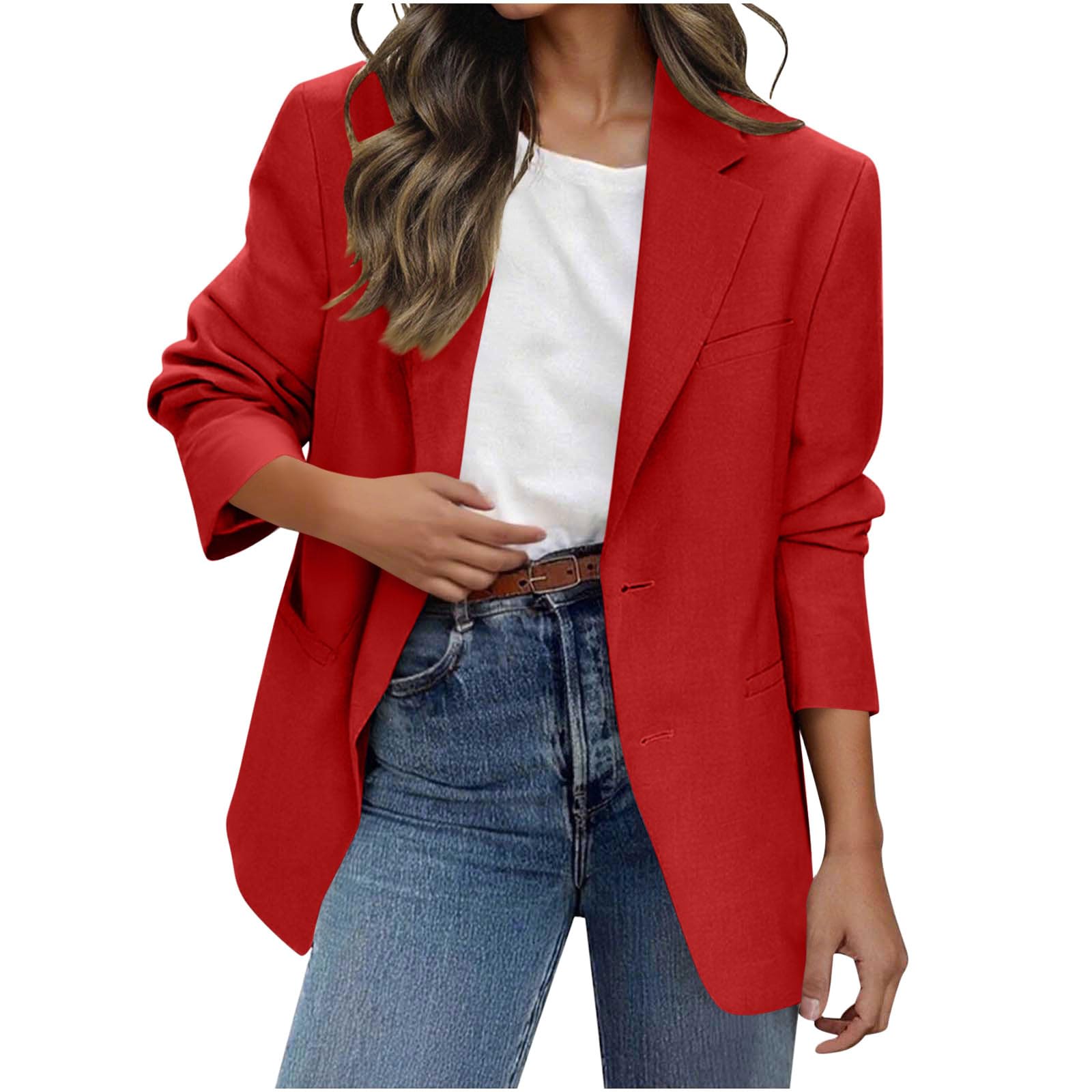Business Casual Blazers for Women 2025 Fashion Dressy Open Front Suit Jacket Long Sleeve Lapel Work Office Blazer