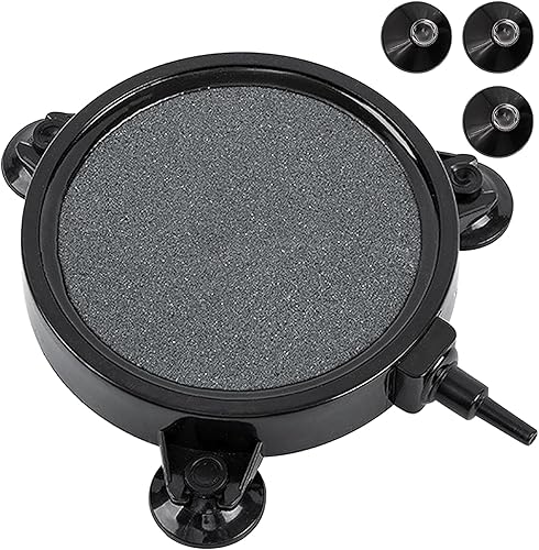 Miniatura 8 de kathson Difusor de burbujas de disco de piedra de aire de 4.2 pulgadas, 6 piezas con ventosas, bomba de aire para tanque de peces, oxígeno disuelto,