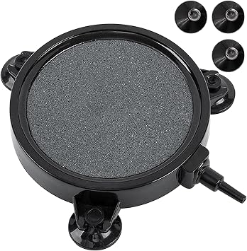 kathson 4.2 Inch Aquarium Air Stone Hydroponics Fish Tank Air Stone Disc Aerator Bubble Diffuser with Suction Cups Air Pump Round Dissolved Oxygen Airstone Decoration for Pond Dwc Reservoirs