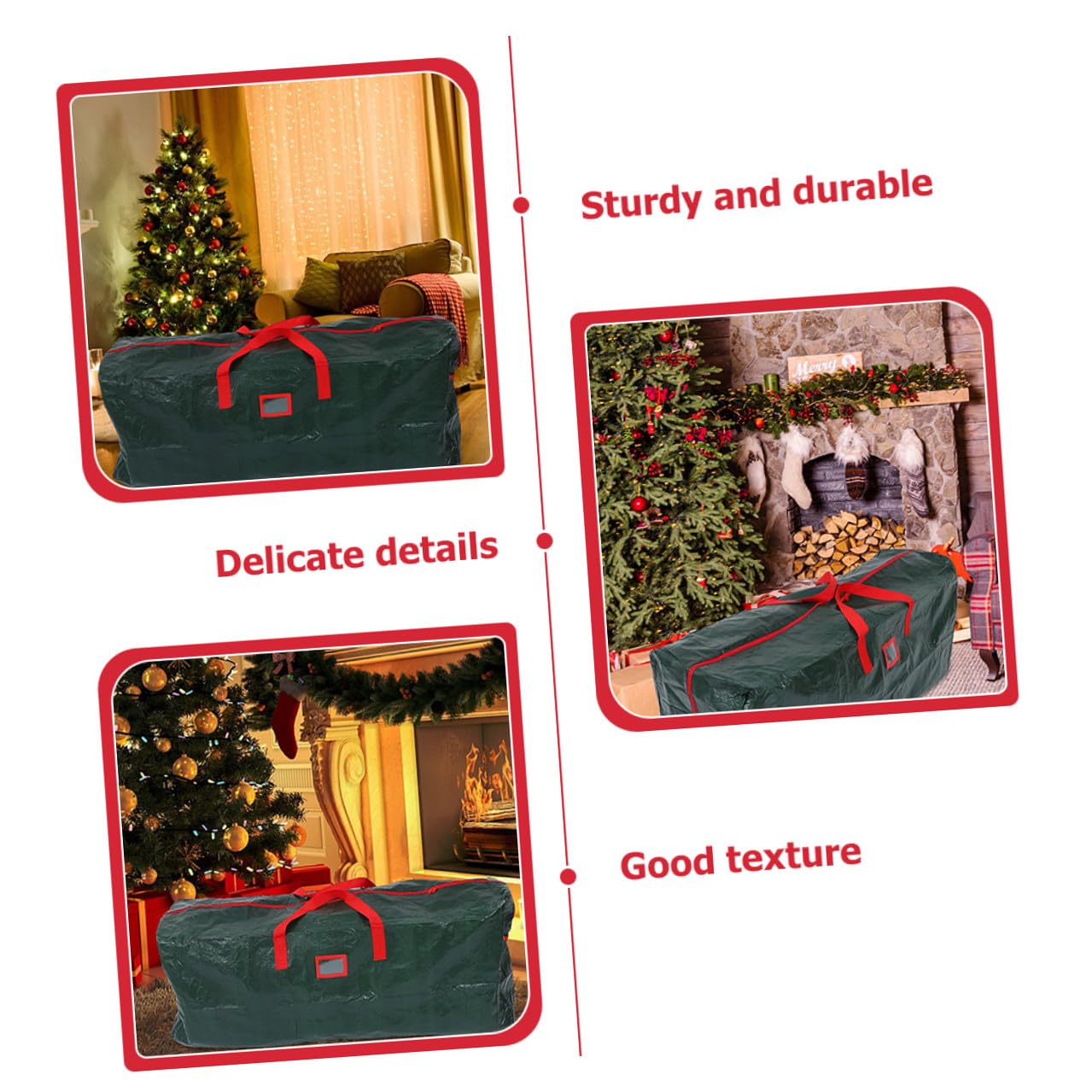 Bolsa para Árbol de Navidad con Cremallera y Asas de Almacenamiento Hogar Bolsa de Árbol de Navidad Resistente al Agua Polvo para Decoración de Ventana