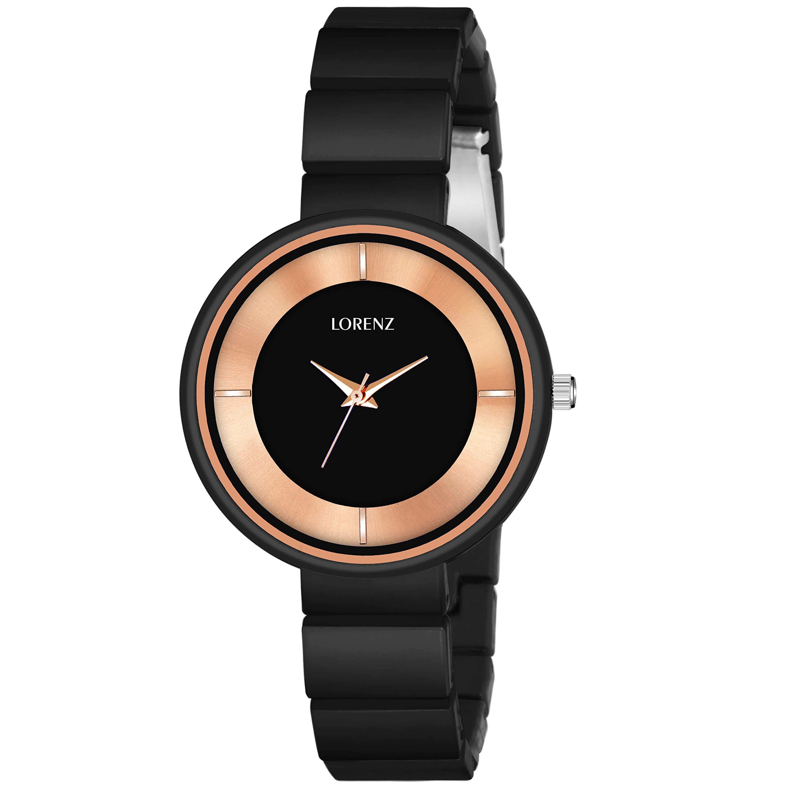 LORENZ Luxury Finish Black Analogue Watch for Women & Girls | AS-102A (B09PGDWVM5) Amazon Price History, Amazon Price Tracker