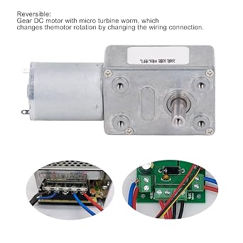 24V DC Gear Motor 12mm Single Shaft 4 to 25kg.cm Self Locking Reversible Gear Motor with Base for Machines (6RPM)