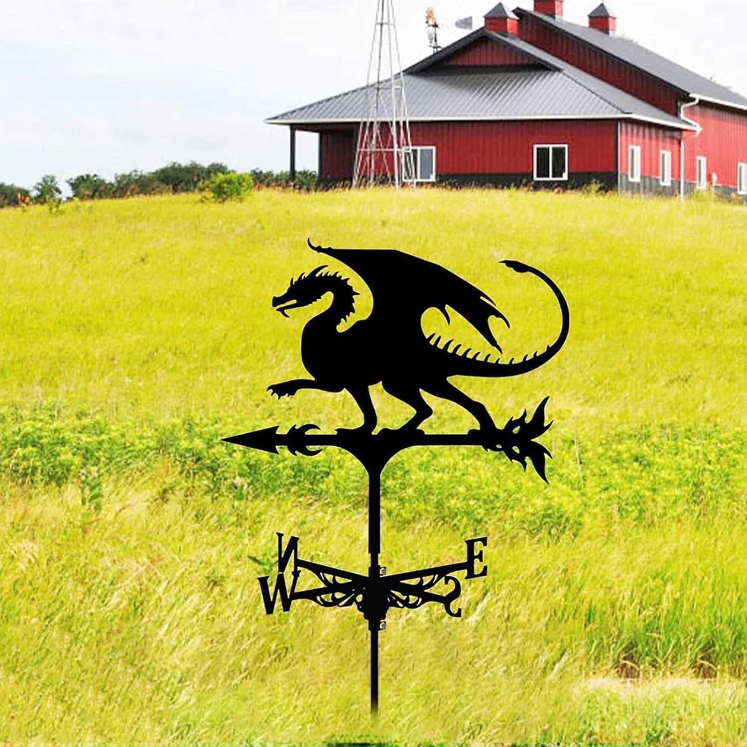 Weather Vane Metal Bracket Weathervanes Spray Paint Art Deco Accessories Weather Vane Garden Yard Outdoor Patio Lawns Farm Professional Measuring Tool Scene Wind Direction Indicator image 3