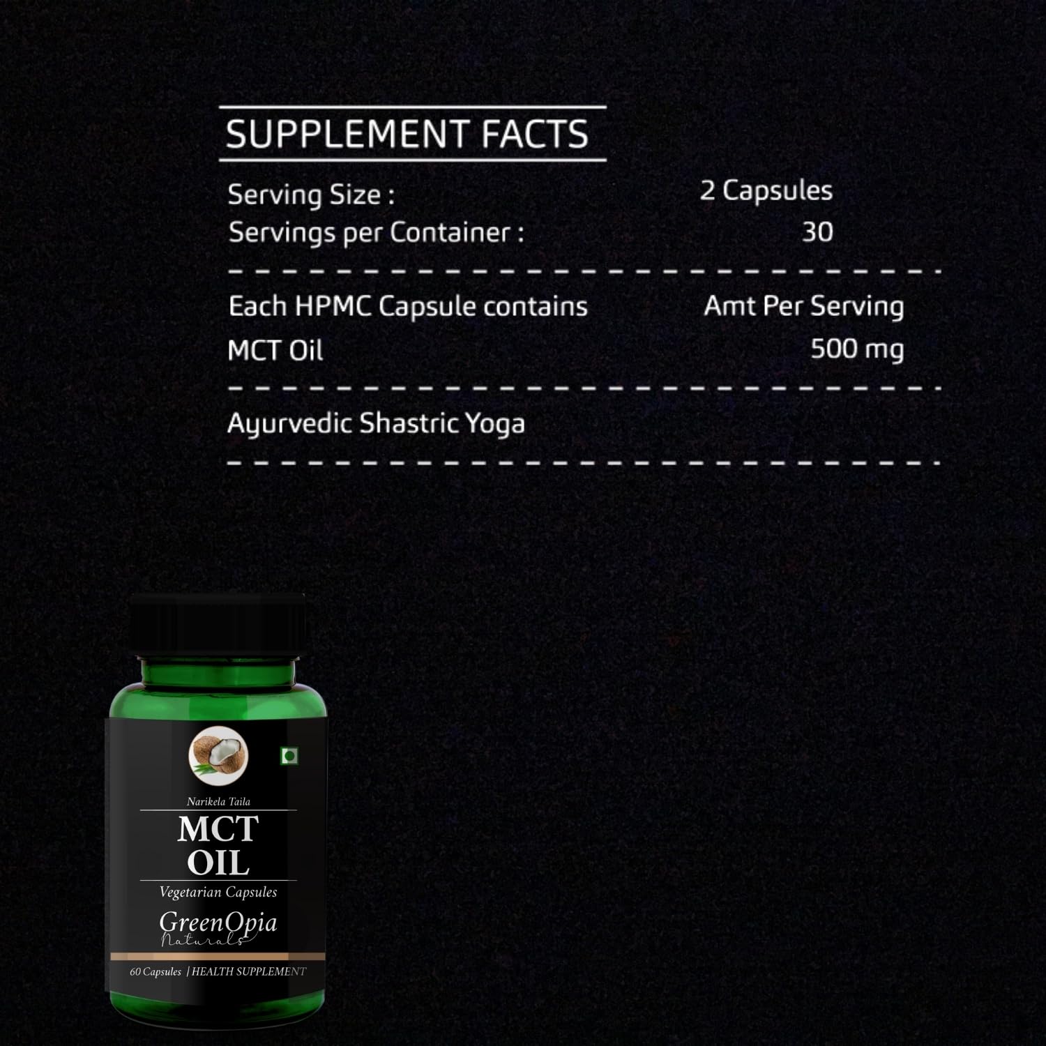 MCT Oil | 500mg | 60 Veg Capsules| Medium Chain Triglycerides — Amazon image 7
