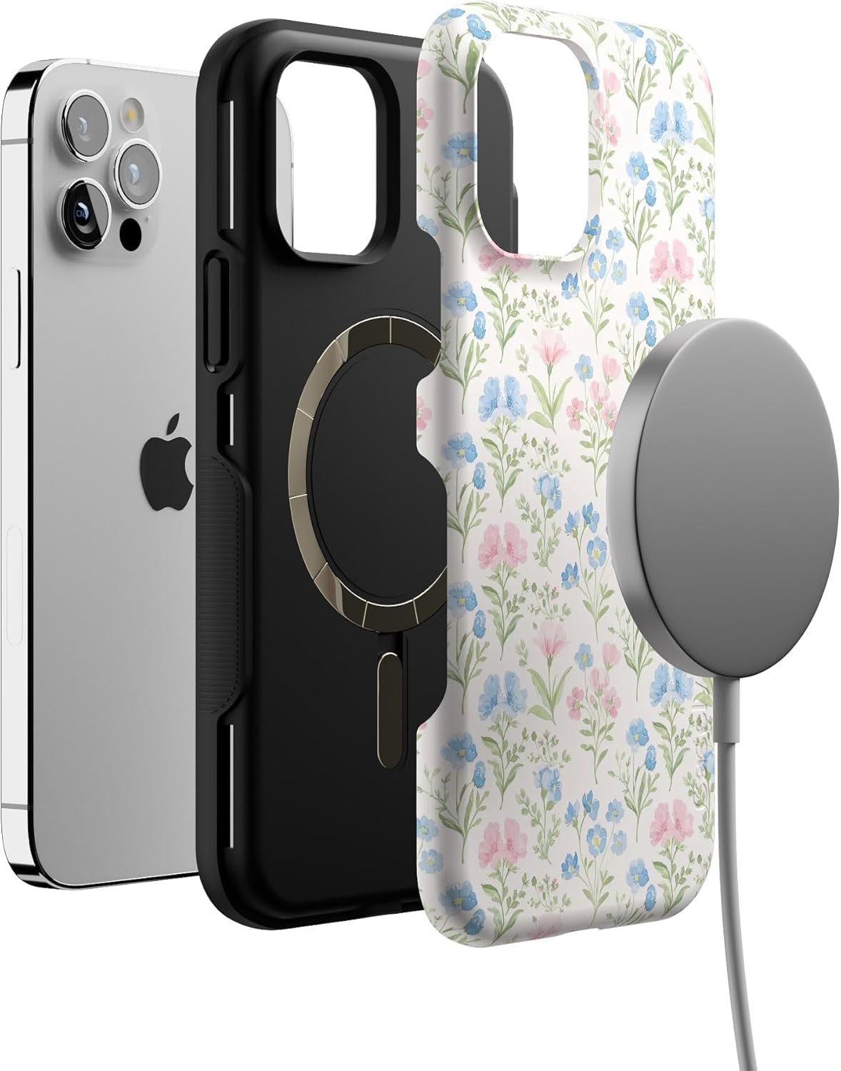 Casely iPhone 12/12 Pro Case | Pastel Garden | Sunday Best | Bold Protective Design | Compatible with MagSafe
