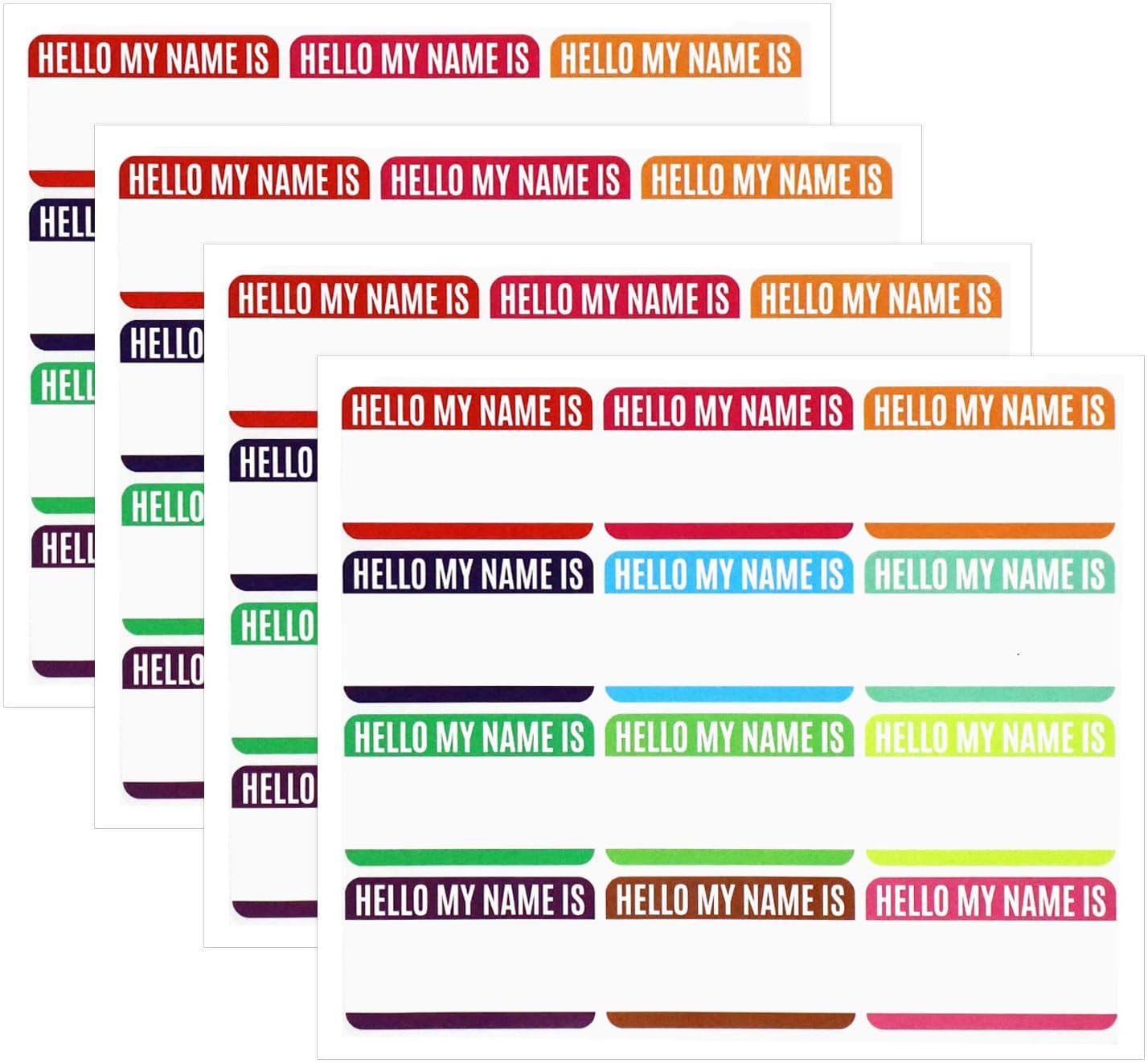 Name Tag Labels Stickers, 48pcs Hello My Name is Stickers Name Stickers