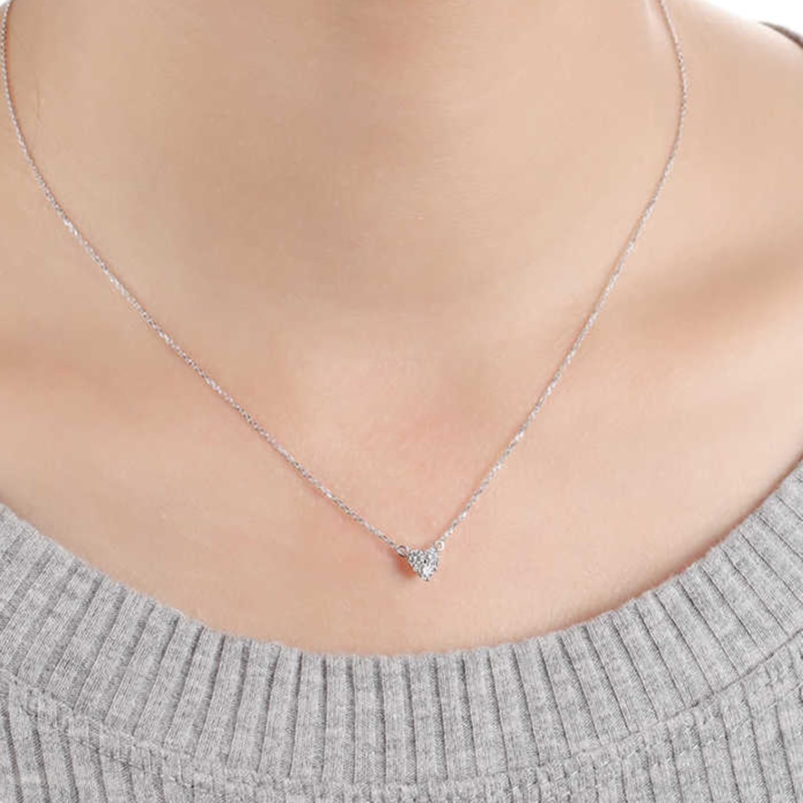 9-karatowe białe złoto damski łańcuszek, trzy gwiazdki serce naszyjnik z diamentem 0,18 ct, złoty wisiorek 9 K, prawdziwa biżuteria