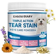 Dog Tear Stain Supplement - Tear Stain Remover for Dogs, Eye Vision & Immune Support, Lutein,Chamomile, Vitamin, Probiotic,100g, Chicken Flavor, Tear Stain Supplement for White Dog