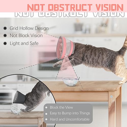 Miniatura 5 de Cono de gato, collar de cono de gato transpirable suave, cono ajustable para gatos para dejar de lamer, cono de cuello resistente al agua para gatos