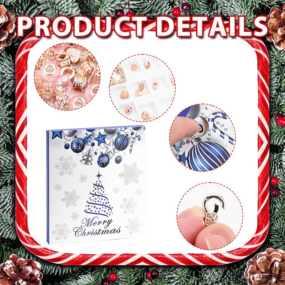 Schmuck Adventskalender 2023 Für Mädchen – DIY Bettelarmband Mit 24 Überraschungen, Weihnachts-Countdown