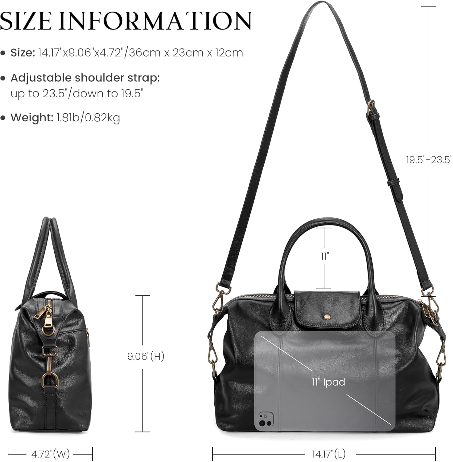 befen Vintage Genuine Leather Satchel Tote Bag for Women, Top Handle Handbags Leather Purse, Large Shoulder Crossbody Bags - Image 8