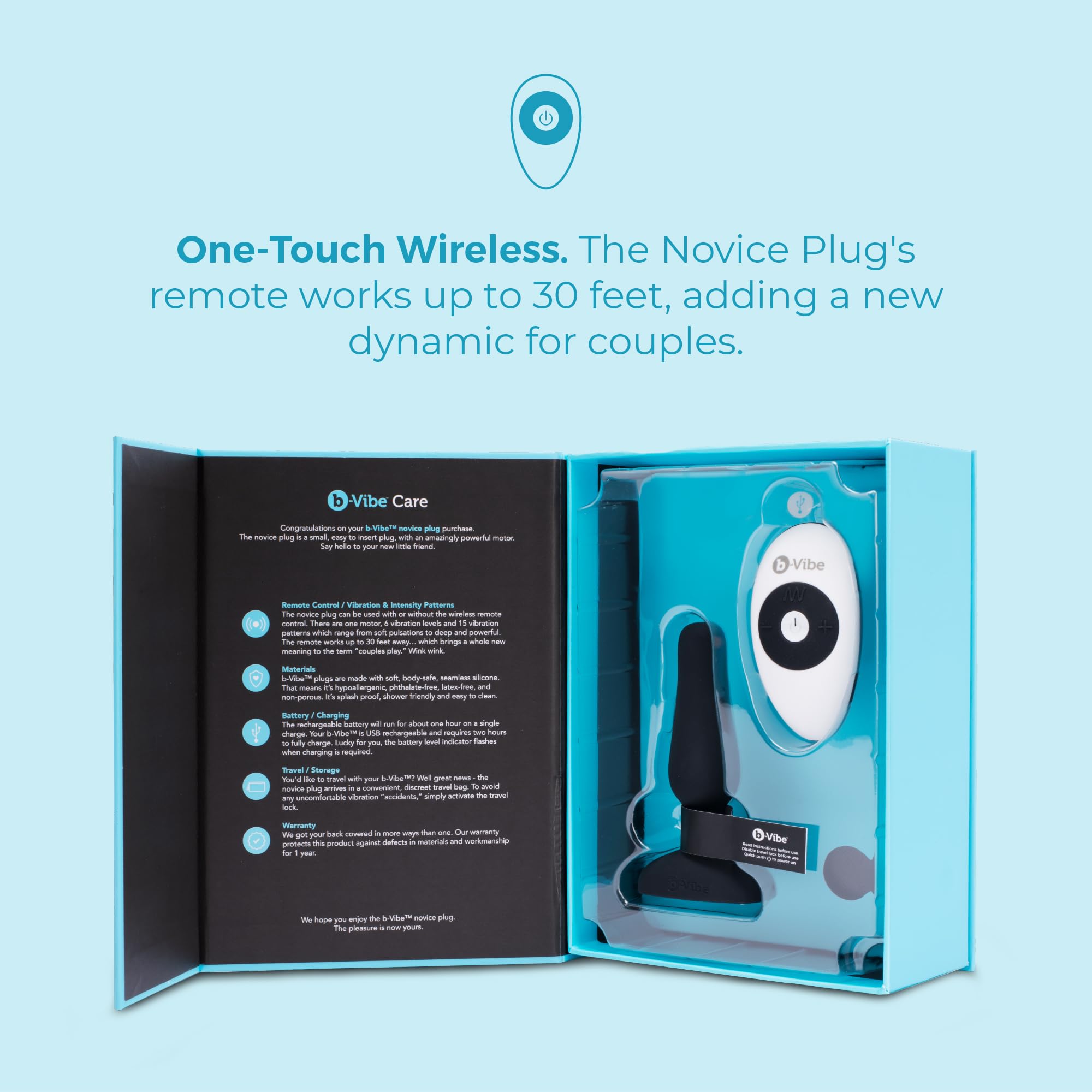 B-Vibe - Novice Remote Control Plug Black