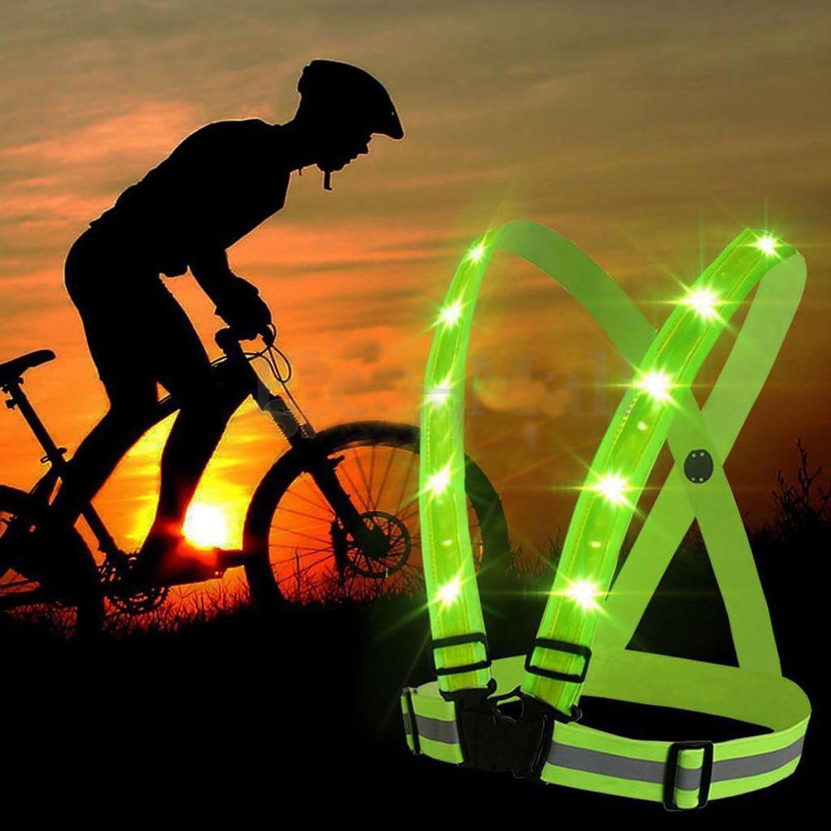 Reflective Clothing LED Light Up Safety Reflective Stripes Running Walking Cycling Night Sport Vest Lights Reflective
